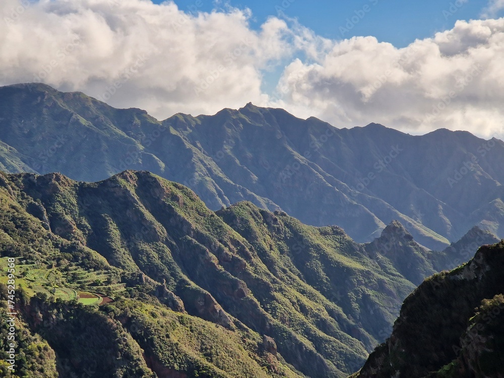 Close-up of the Anaga mountain range in the north of Tenerife