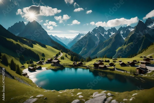 Idyllic mountain landscape in the Alps