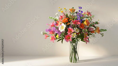 3d rendering of a bouquet of colourful flowers