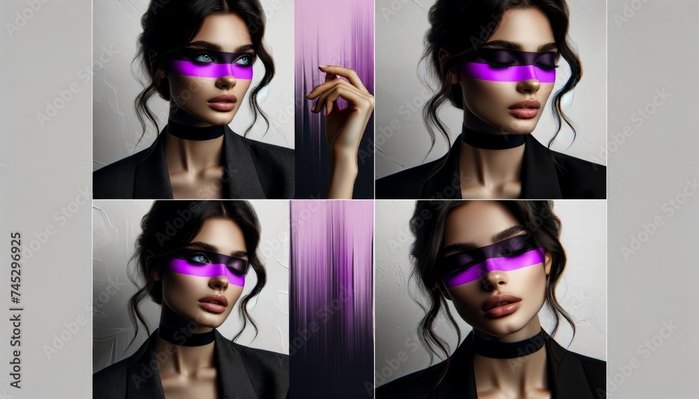 Fototapeta premium A digital illustration of a female paint artwork artistic portrait music cover background 