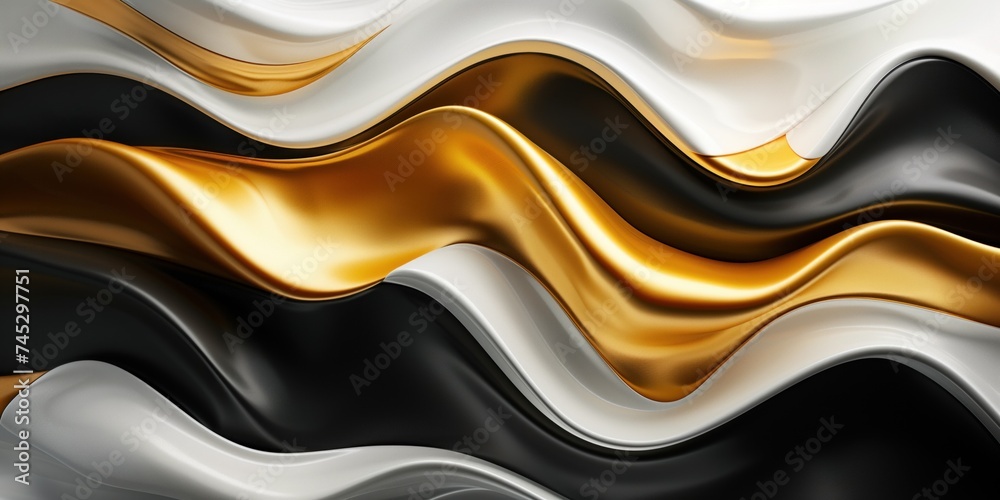 Elegant Golden Waves: Luxurious Abstract Art Elegant Golden Waves: Luxurious Abstract Art