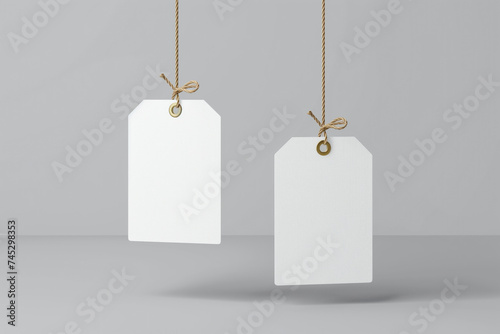 Blank white price tag, isolated.