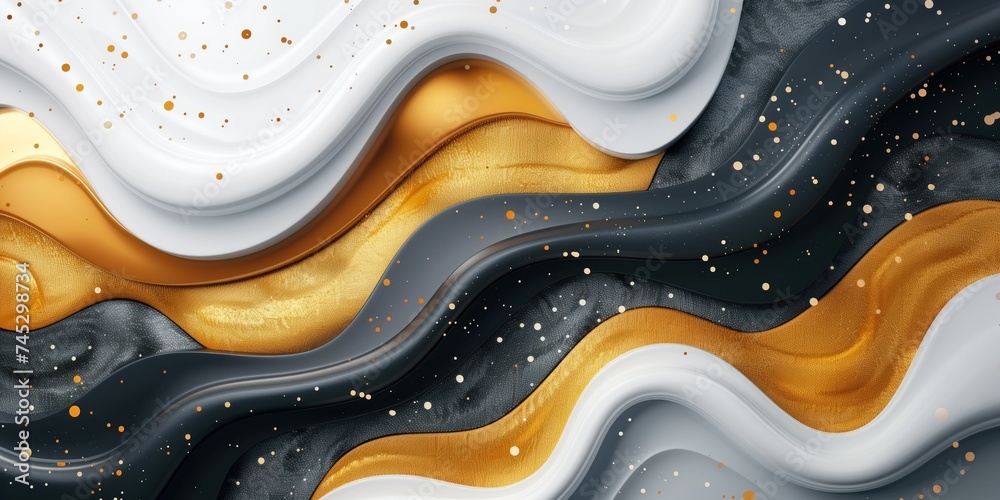 Elegant Golden Waves: Luxurious Abstract Art Elegant Golden Waves: Luxurious Abstract Art