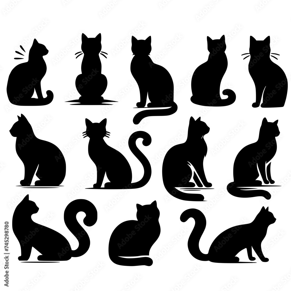 black cats silhouettes