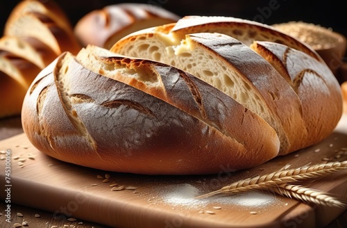 slide multi grain sourdough bread and sliced Baguette with Whole Wheat Flour 
