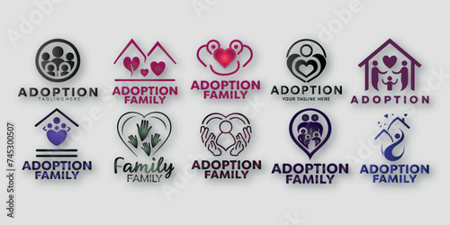 Adoption family logo and symbol Vector design