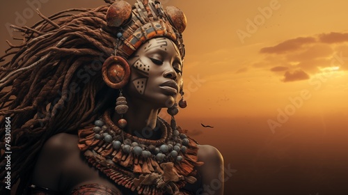 art portrait of african woman 