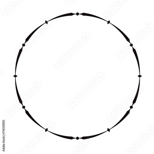Round Decorative Border Frame with Clear Background. Ideal for vintage label design.
