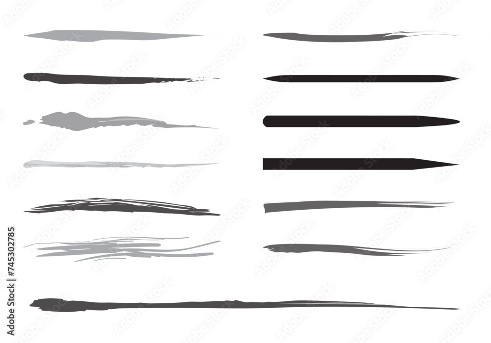 Set of vector brush strokes Set of vector brush strokes