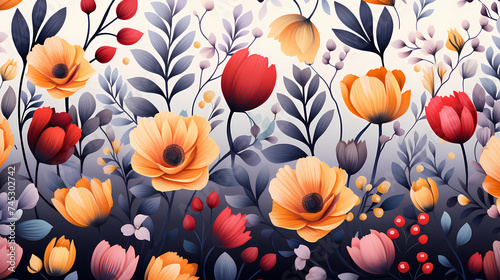 Colorful seamless floral pattern