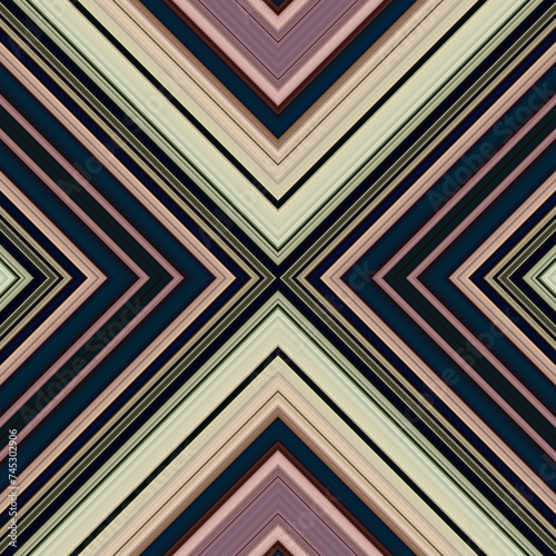 Seamless square pattern of lines and rhombuses. multi-colored texture