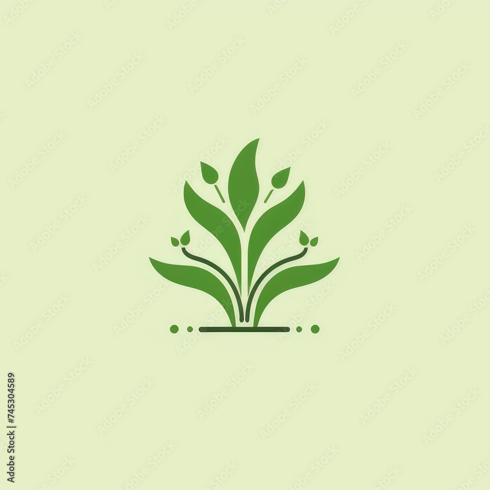 Microgreens icon on green background. Microgreens icon on green background.