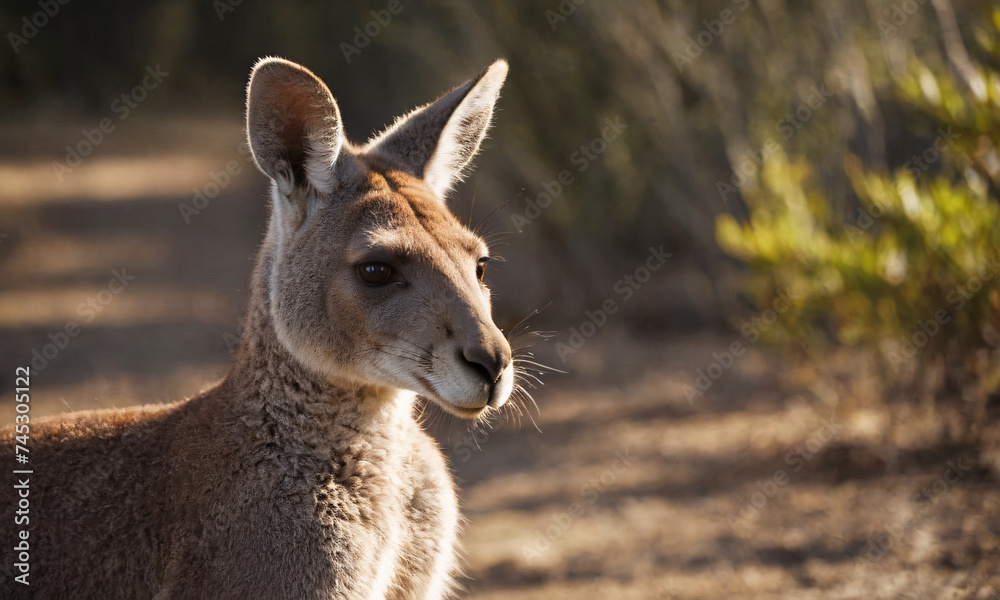 Closeup of a kangaroo in the field