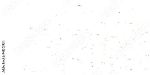 Doted and confetti golden glitter on transparent background. Shiny glittering dust. Gold glitter sparkle confetti that floats down falling. Vector illustration.