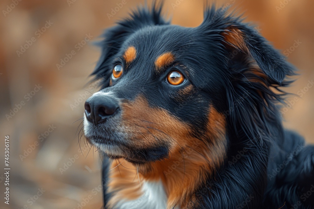 A highly detailed image of an alert black and tan dog, with captivating bright eyes, set against a warm bokeh background, depicting loyalty and attentiveness A highly detailed image of an alert black and tan dog, with captivating bright eyes, set against a warm bokeh background, depicting loyalty and attentiveness