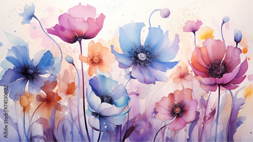 Colorful seamless floral pattern © jiejie