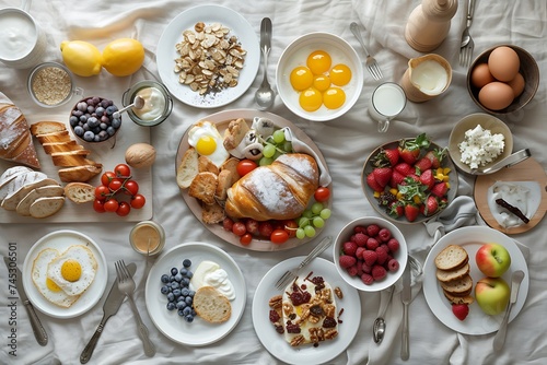 Creative presentation of a nutritious breakfast spread.