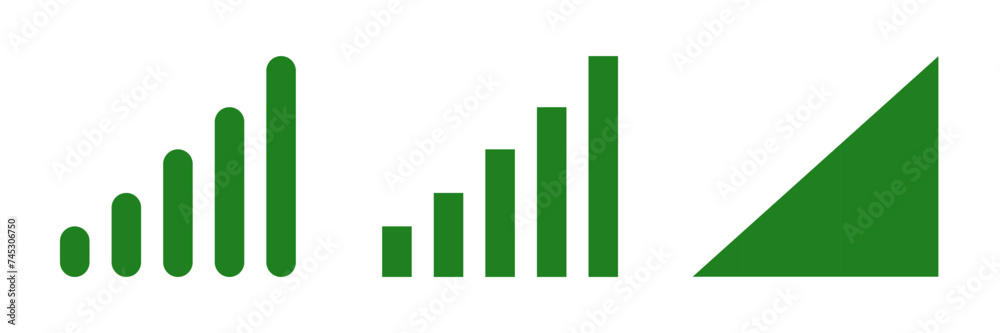 Set of communication signal strength icons. Cellular reception symbols on mobile phones and portable laptop devices. Vector illustration. Set of communication signal strength icons. Cellular reception symbols on mobile phones and portable laptop devices. Vector illustration.