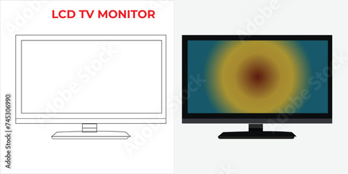 vector illustration set, LCD television