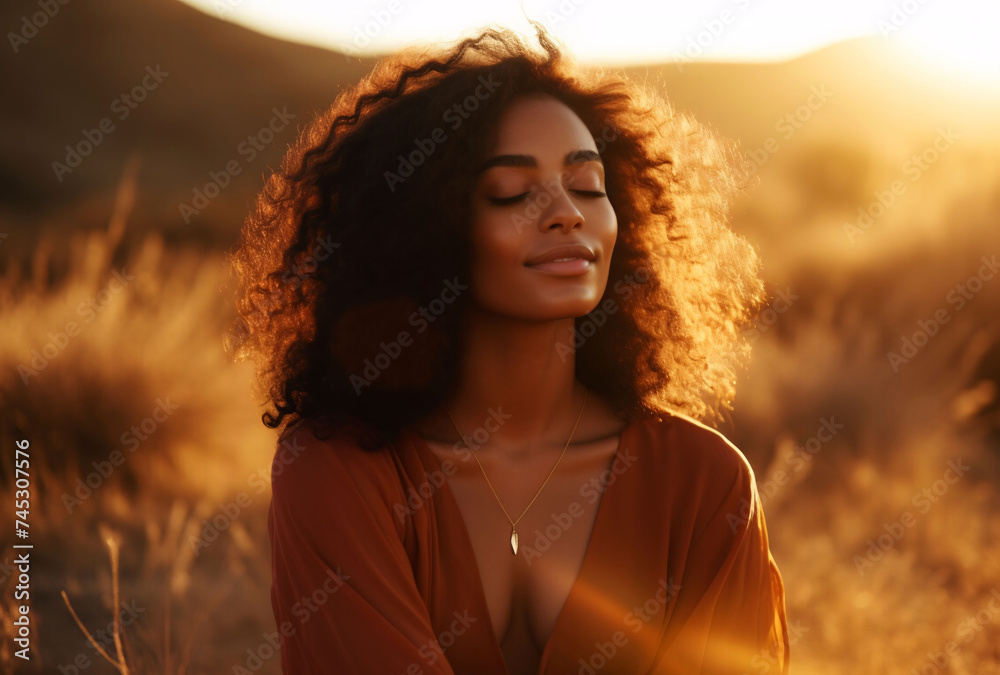 a woman with her heart open is meditating a woman with her heart open is meditating