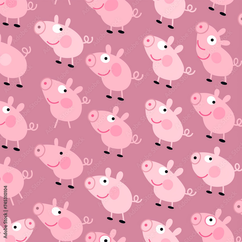 Cartoon Pig Pink Background, Peppa Pig Background