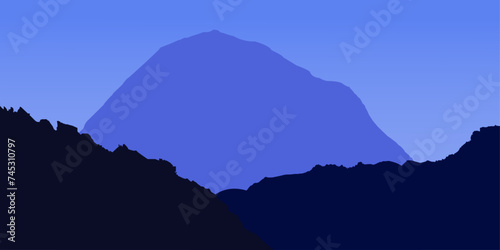 Silhouette of Mount Kailash. Vector illustration.