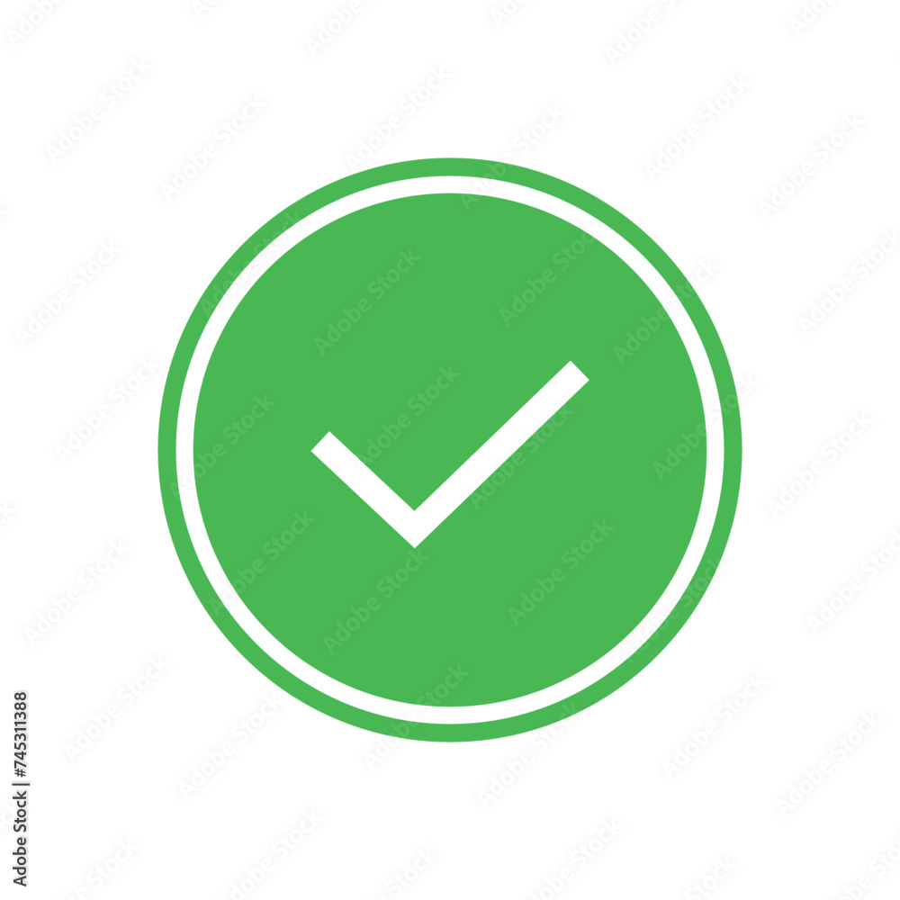 Check Mark vector icon in star badge. Symbol of approval. Check Mark vector icon in star badge. Symbol of approval.