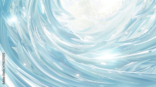 Elegant Swirling Patterns Anime Background - Silver & Cerulean