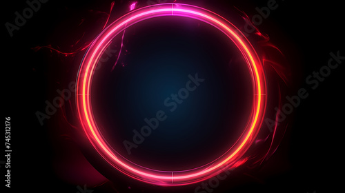 Abstract neon circle