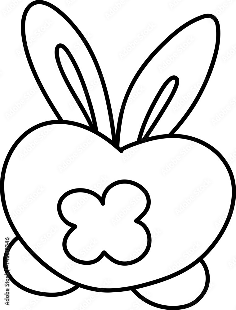 Cute Easter bunny ears outline coloring Cute Easter bunny ears outline coloring