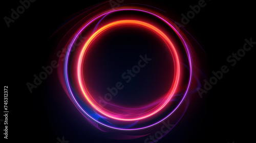 Abstract neon circle