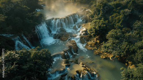 Ban Gioc–Detian Falls, Vietnam drone view © EmmaStock