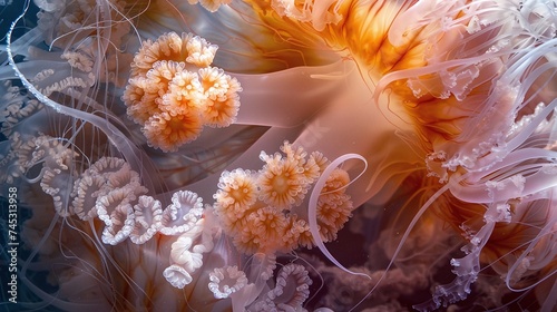 closeup shot of exotic jellyfish  a symbol of beauty in the deep sea