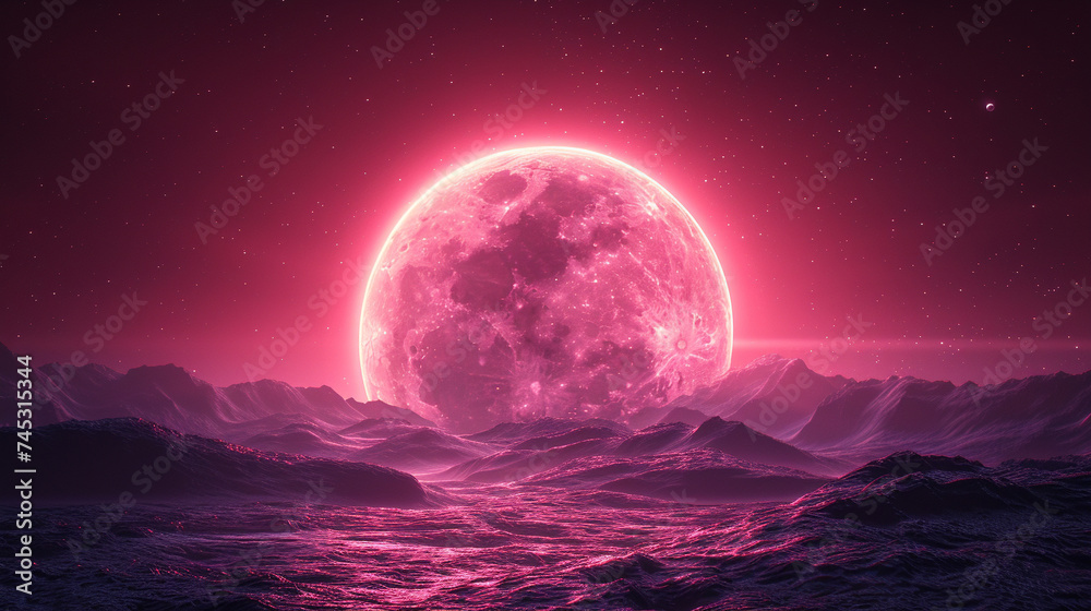 a neon glowing planet extreme close up of extraterrestrial galat a neon glowing planet extreme close up of extraterrestrial galat