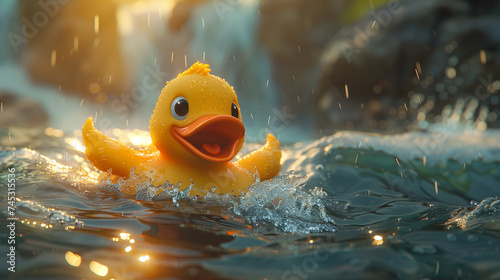 Laugh-out-loud heroics, superhero with rubber duck, unconventional rescue photo