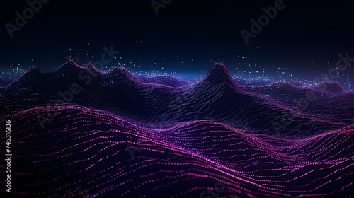 a purple wave with stars