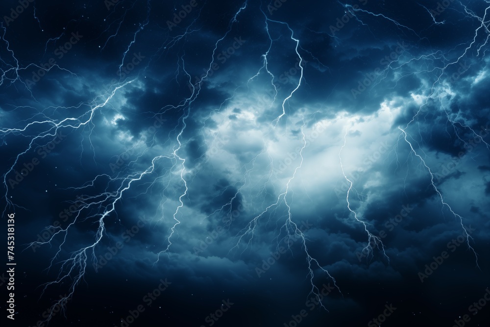 Fototapeta premium sky with lightning strikes for nature and power design