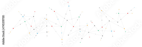 Vector illustration of minimalistic design with connecting the dots and lines. Abstract geometric background of science and technology concept