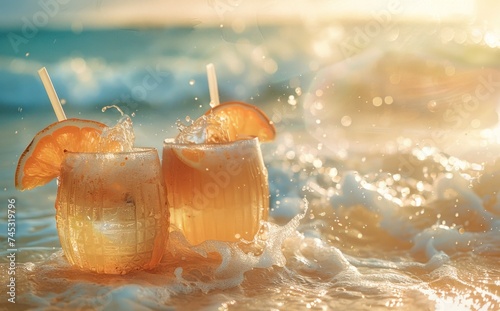coconut cocktails on the beach