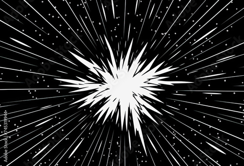 Star Burst on Black and White Background