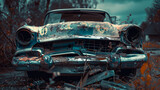 an old rusted car