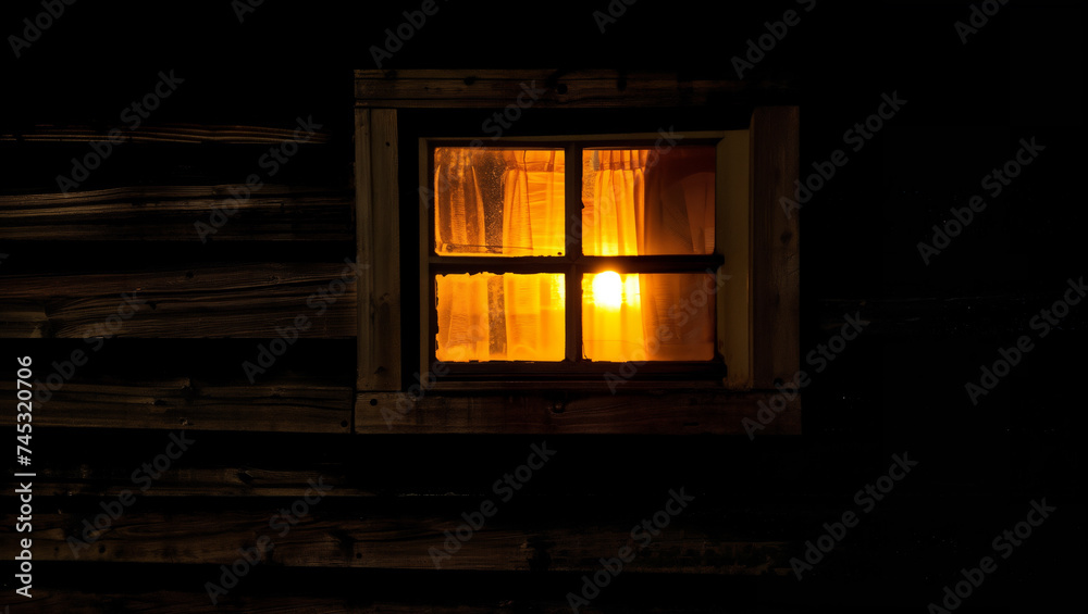 A close-up of a single illuminated window in a dark building, symbolizing the loneliness of people at night