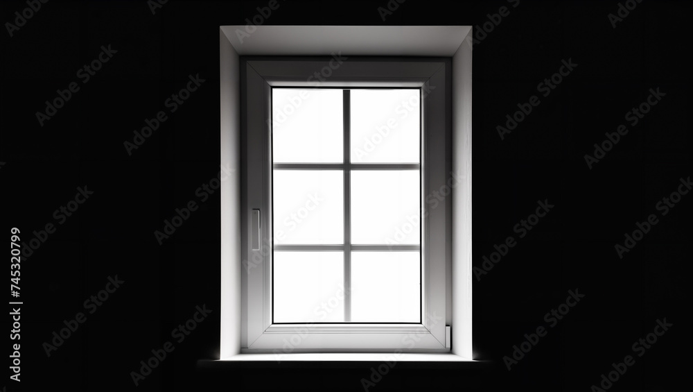 A close-up of a single illuminated window in a dark building, symbolizing the loneliness of people at night A close-up of a single illuminated window in a dark building, symbolizing the loneliness of people at night