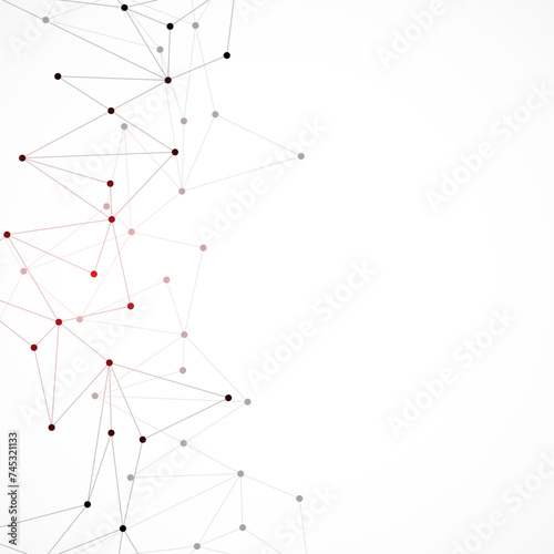 Vector illustration of minimalistic design with connecting the dots and lines. Abstract geometric background of science and technology concept