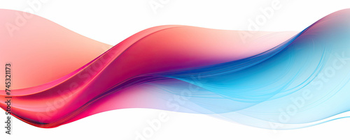 Blue and Pink Wave on White Background