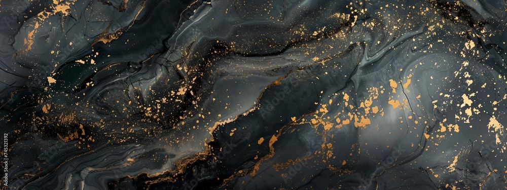 a black and gold marble texture with gold highlights