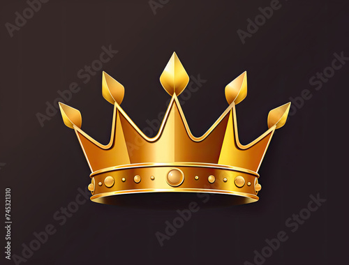 Regal Golden Crown on Black Background photo