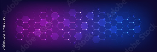 Vector illustration of hexagons pattern. Geometric abstract background with simple hexagonal elements. Creative idea for medical, technology or science design