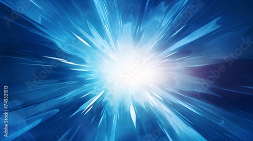 Abstract ice structures crackle under the explosion. Water artwork melds with the icy burst.