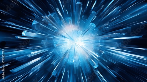 Abstract ice crystals form amidst the explosion. Cold design merges with the frozen blast.